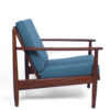 Teak blauw groene lounge stoel