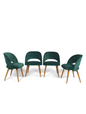 stoelen-set-4-groen-fluweel