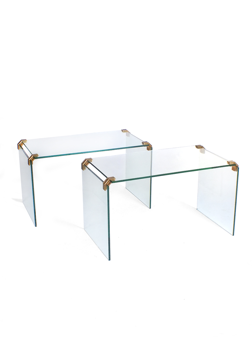 Leonardoda Beweren Steken Italian Glass Side Tables Gallotti and Radice style - VAEN