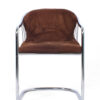 Set chromen suede zitting stoelen