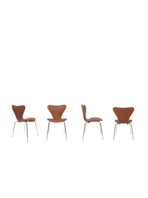 set Leren vlinderstoelen - Fritz Hansen - Arne Jacobsen