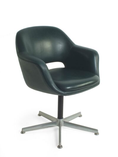 Green leather chair - knoll