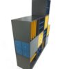 modulaire blauw gele kast pastoe