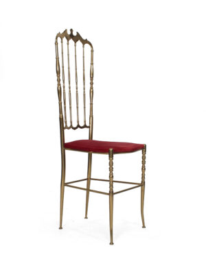 Chiavari stoel, italy, brass, hollywood regency