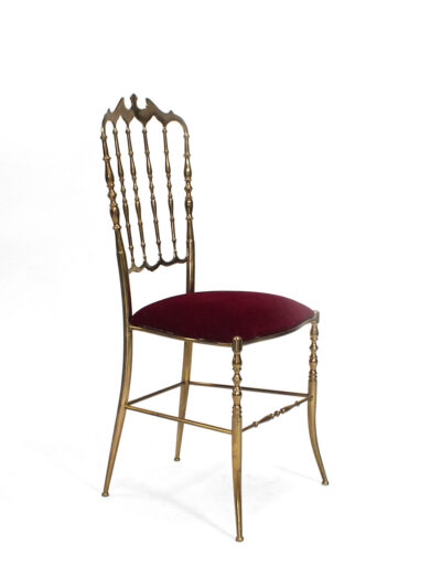 Chiavari stoel, italy, brass, hollywood regency