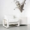 Rosenthal chair Burkhard Vogtherr ash wood white leather