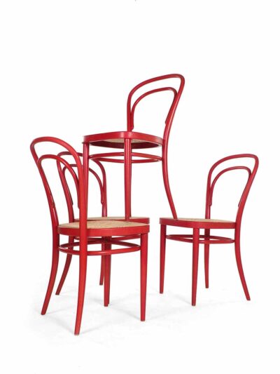 Thonet 78 chairs red set