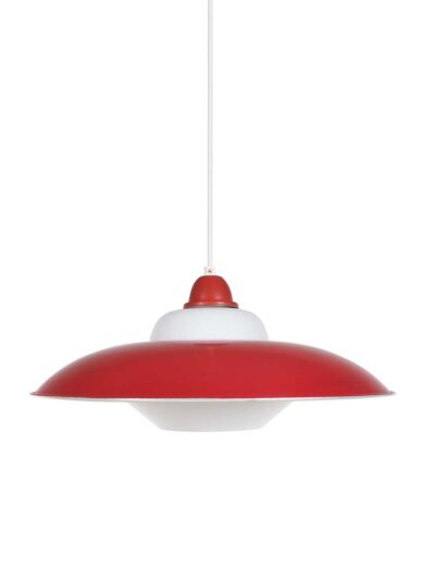 Red metal glass pendant lamp