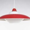 Red metal glass pendant lamp