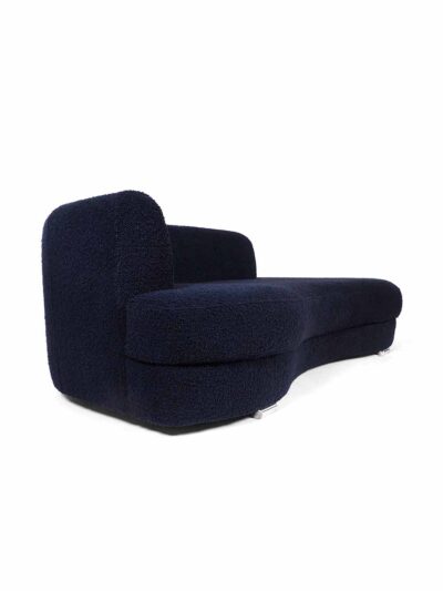 bank donkerblauw boucle rond
