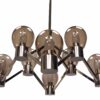 Hanglamp met 8 glazen kappen metalen frame