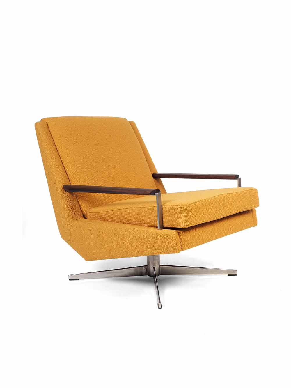 Gele lounge stoel jaren zestig