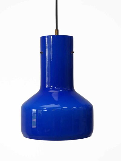 Blauw glazen hanglamp