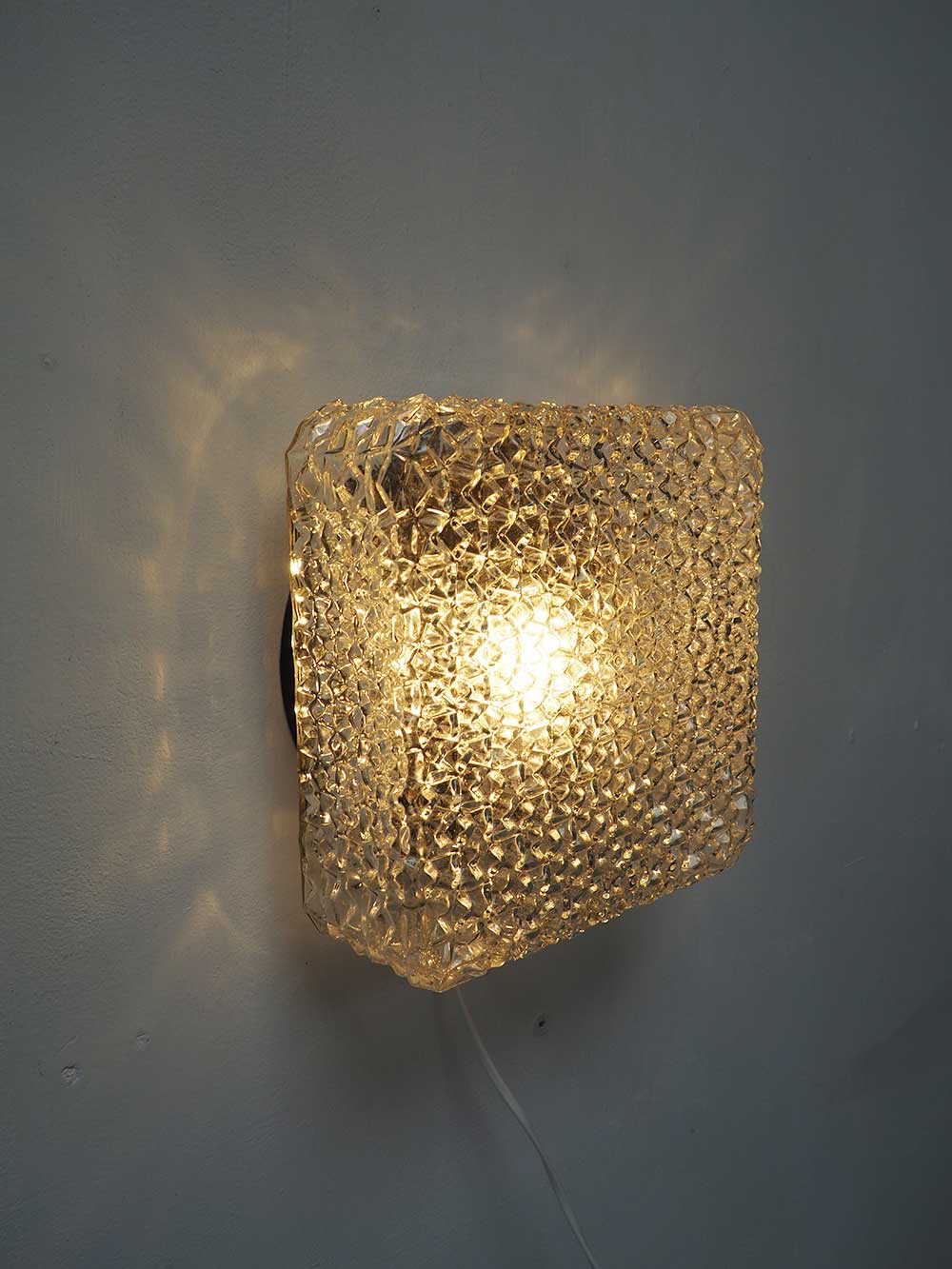 60s glazen wandlamp plafondlamp