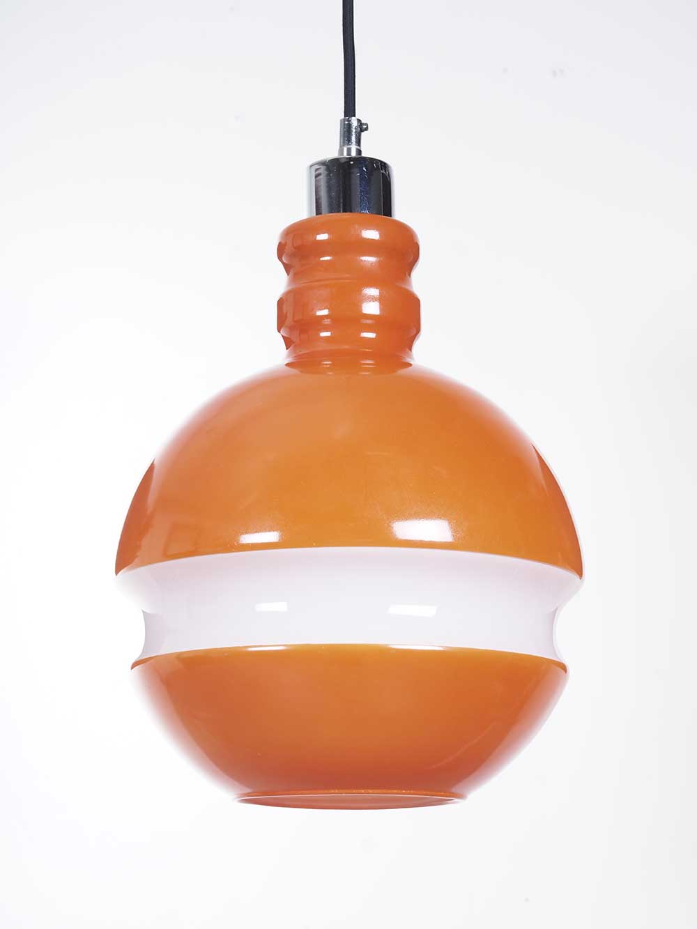 Oranje wit glazen hanglamp