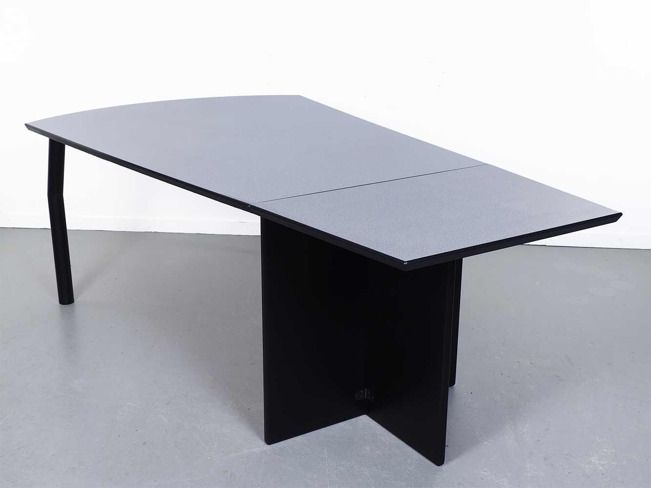 eetkamer tafel bureau uitklapbaar zwart grijs