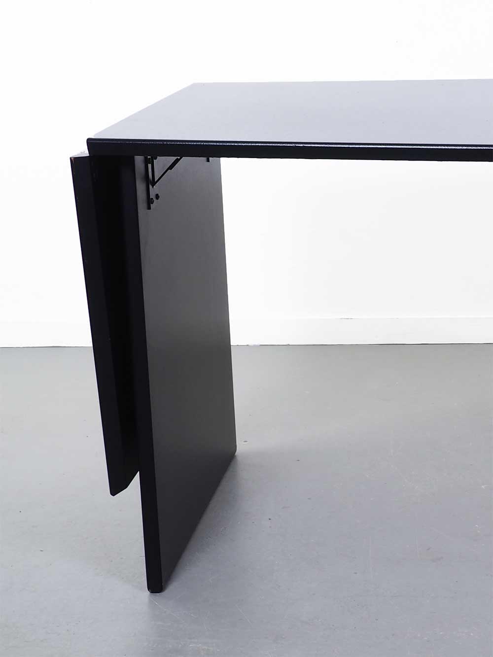 eetkamer tafel bureau uitklapbaar zwart grijs