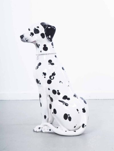 Porceleinen zwart witte hond dalmatier Italiaans handgeschilderd