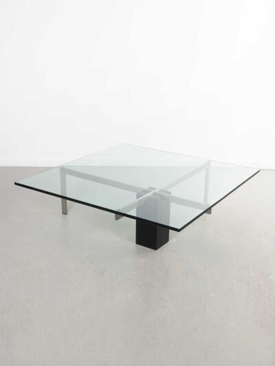 Glazen salontafel van Metaform model KW1 door Hank Kwint - VAEN