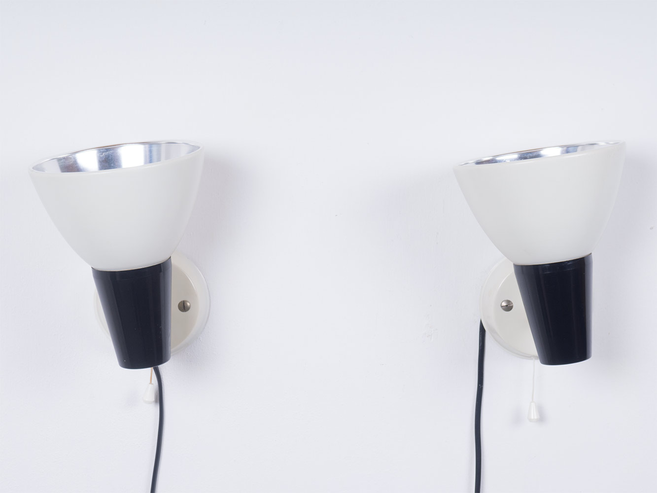 Set wandlampen, Philips zwart wit metaal kunststof