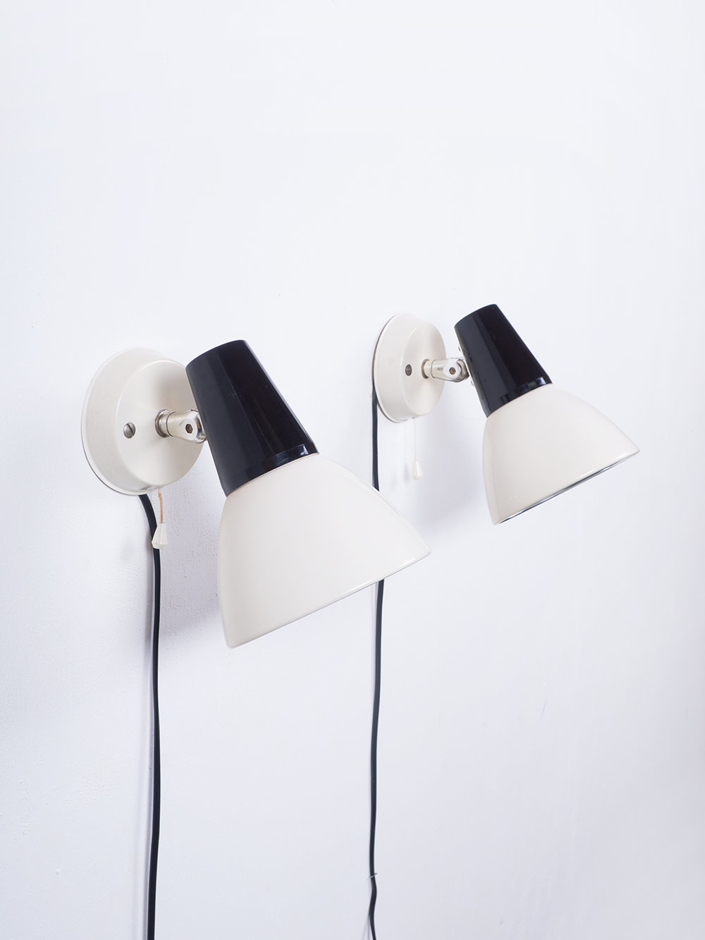 Set wandlampen, Philips zwart wit metaal kunststof