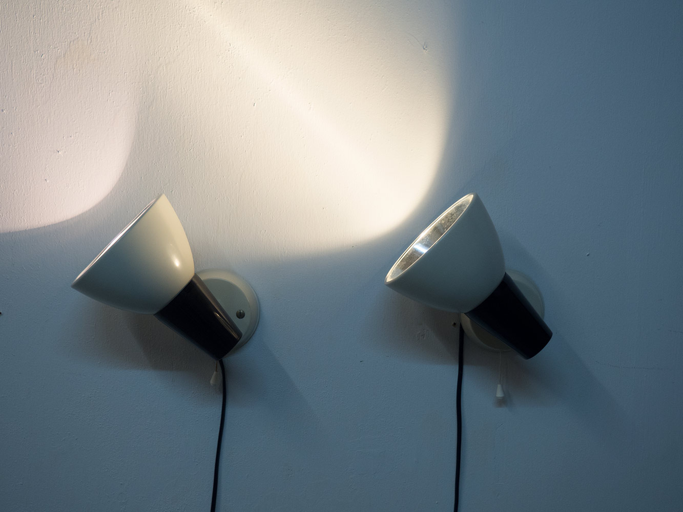 Set wandlampen, Philips zwart wit metaal kunststof